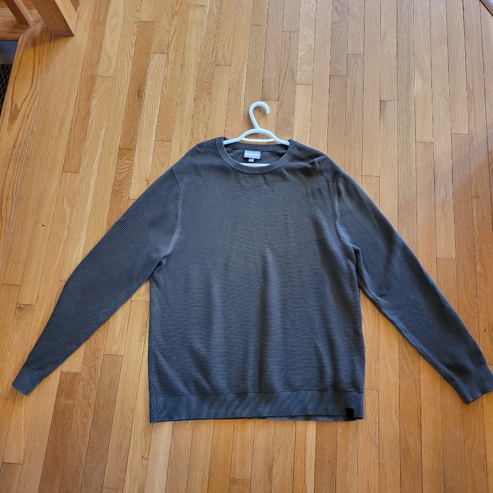 Bench olive green ribbed crewneck pullover long sleeve sweater L